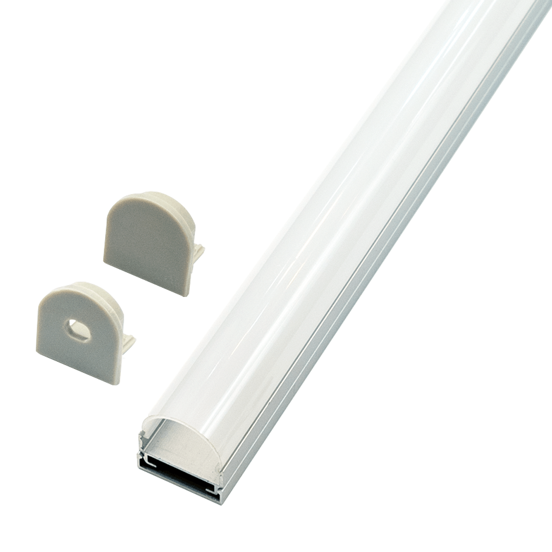 Perfil LED de superficie con opción colgante y difusor curvo de 19,3 m –  tidled