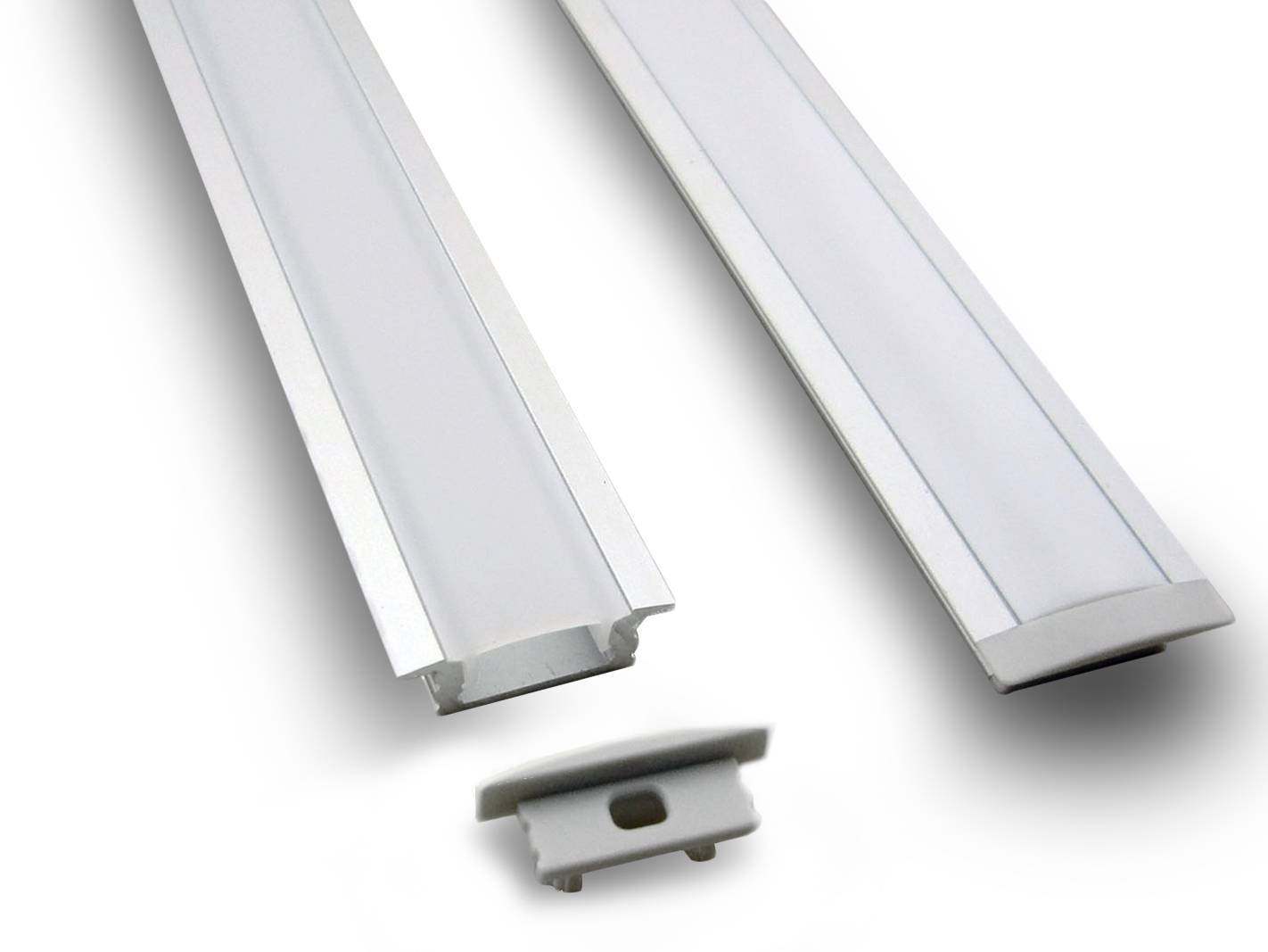 Perfil de aluminio empotrable con alas para tira LED 2 metros – tidled