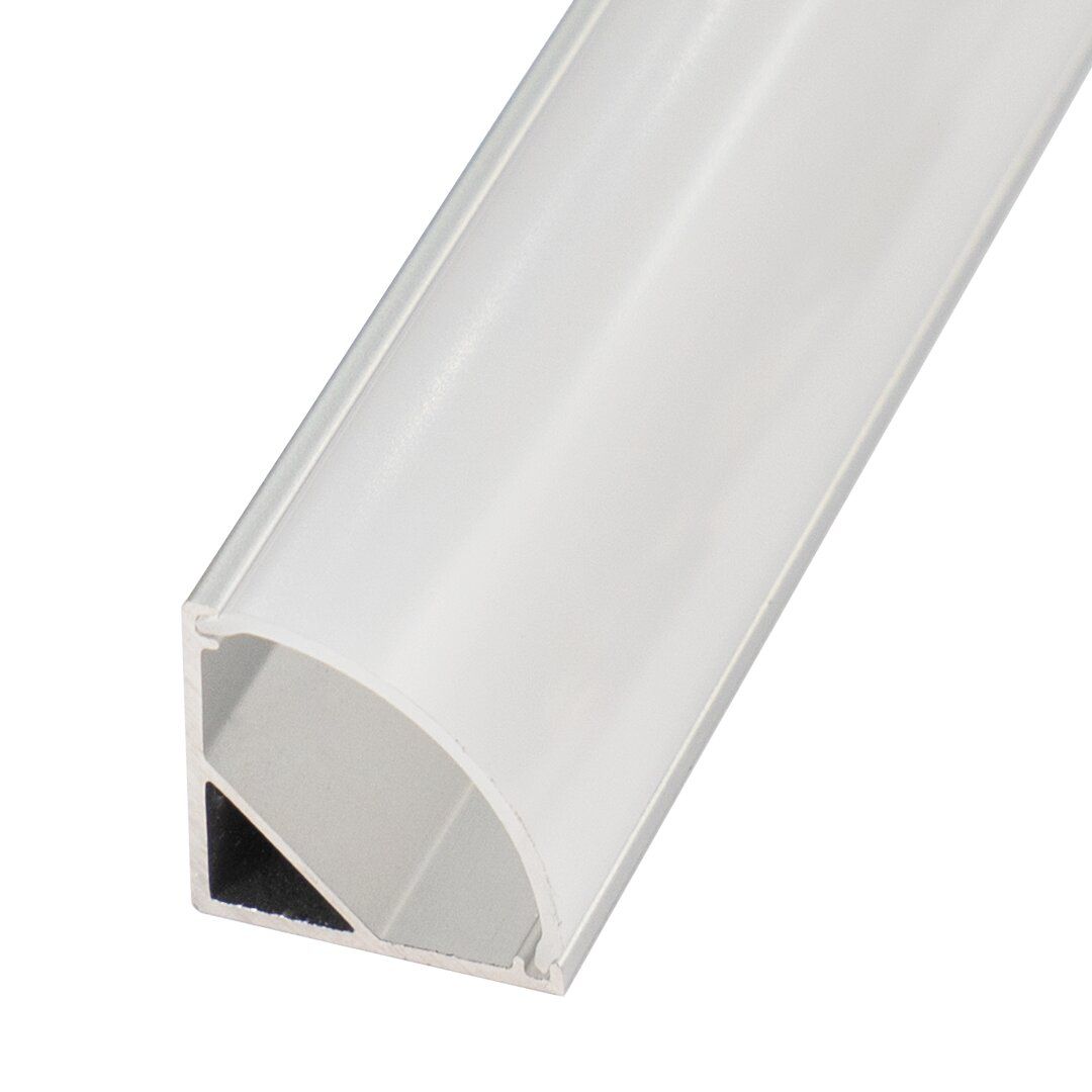 Perfil de aluminio para LED tira L con difusor opaco 2 piezas